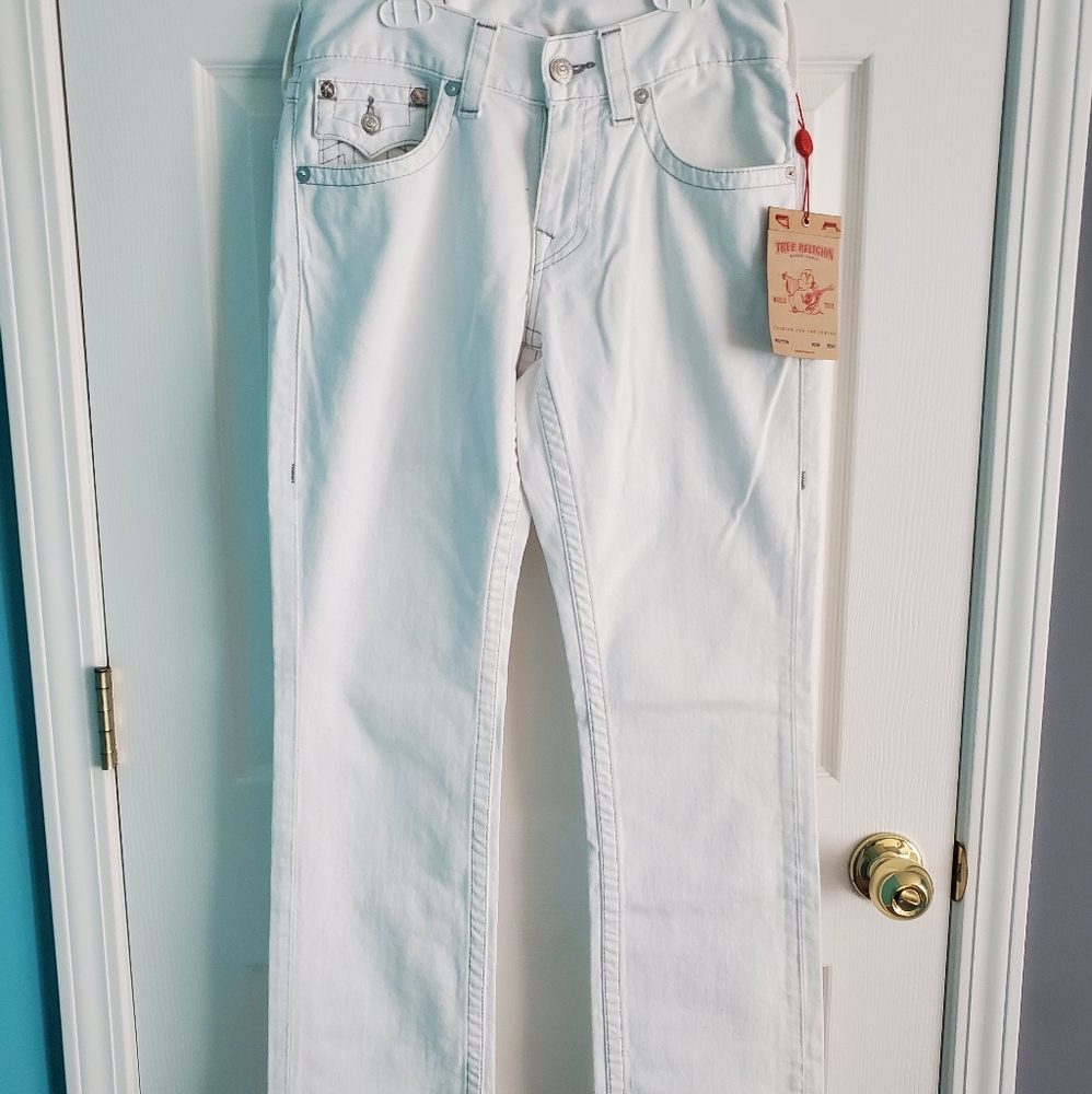 White true religion straight jeans